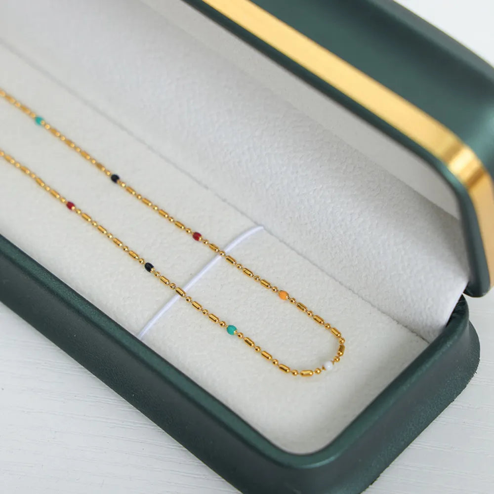 Simple rice bead splicing rice bead chain design drop glaze clip bead chain