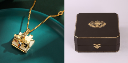 Enamel glazed three-dimensional Polaroid movable camera pendant high-end necklace